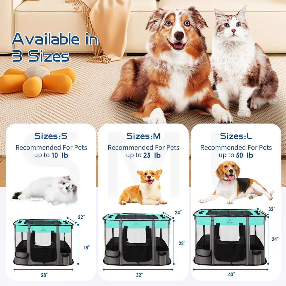 ROMANTIC BEAR pet playpen foldable design for easy transport and storage