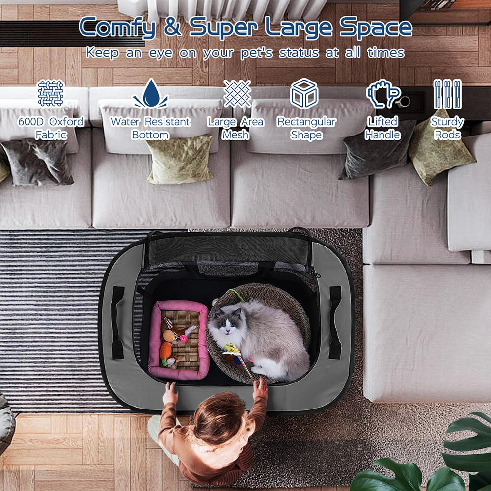 ROMANTIC BEAR playpen 360-degree mesh view for airflow and visibility.