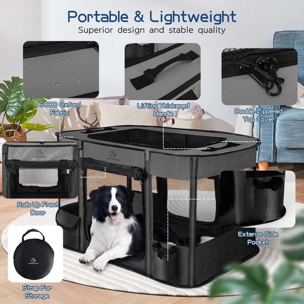 ROMANTIC BEAR playpen carry case portable design for travel.