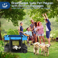 ROMANTIC BEAR playpen doors with locking zippers ensure safe entry.