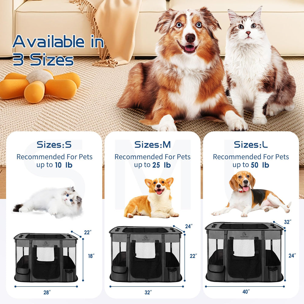 ROMANTIC BEAR puppy playpen 4-panel design for secure, spacious play area.