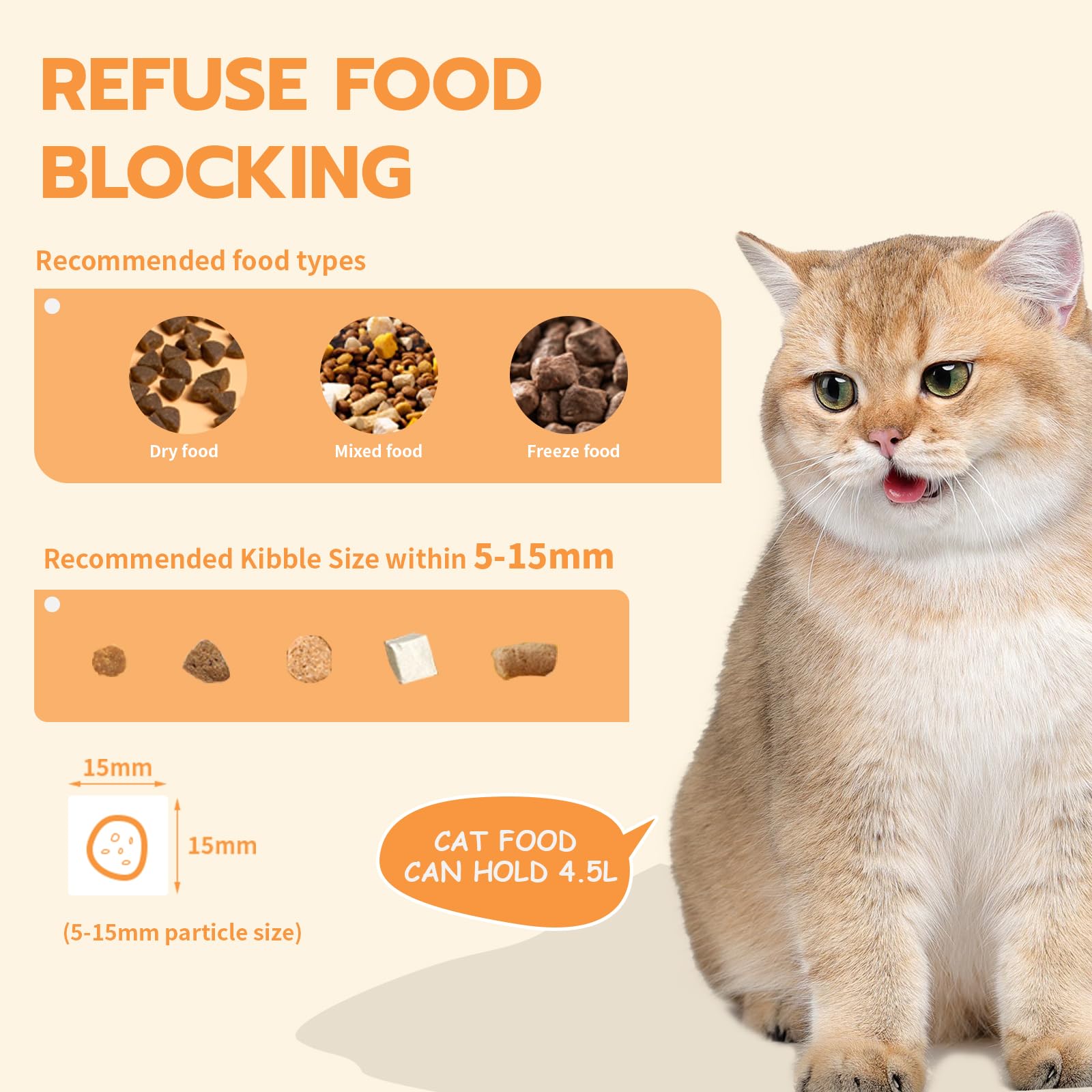 Romiromi anti-clog system: reliable feeding with wide chute.