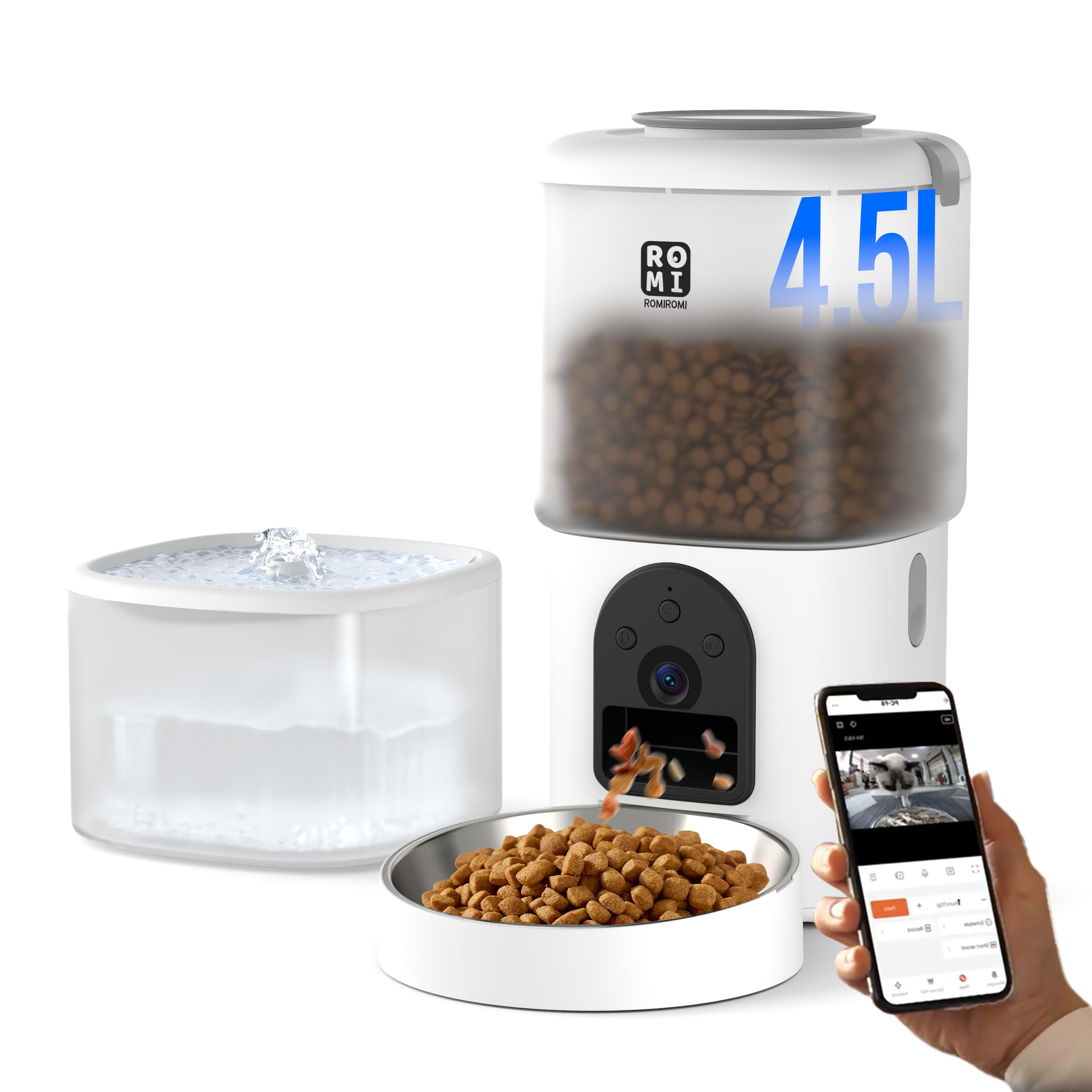 Romiromi feeder camera 1080p: live meal monitoring for pets.