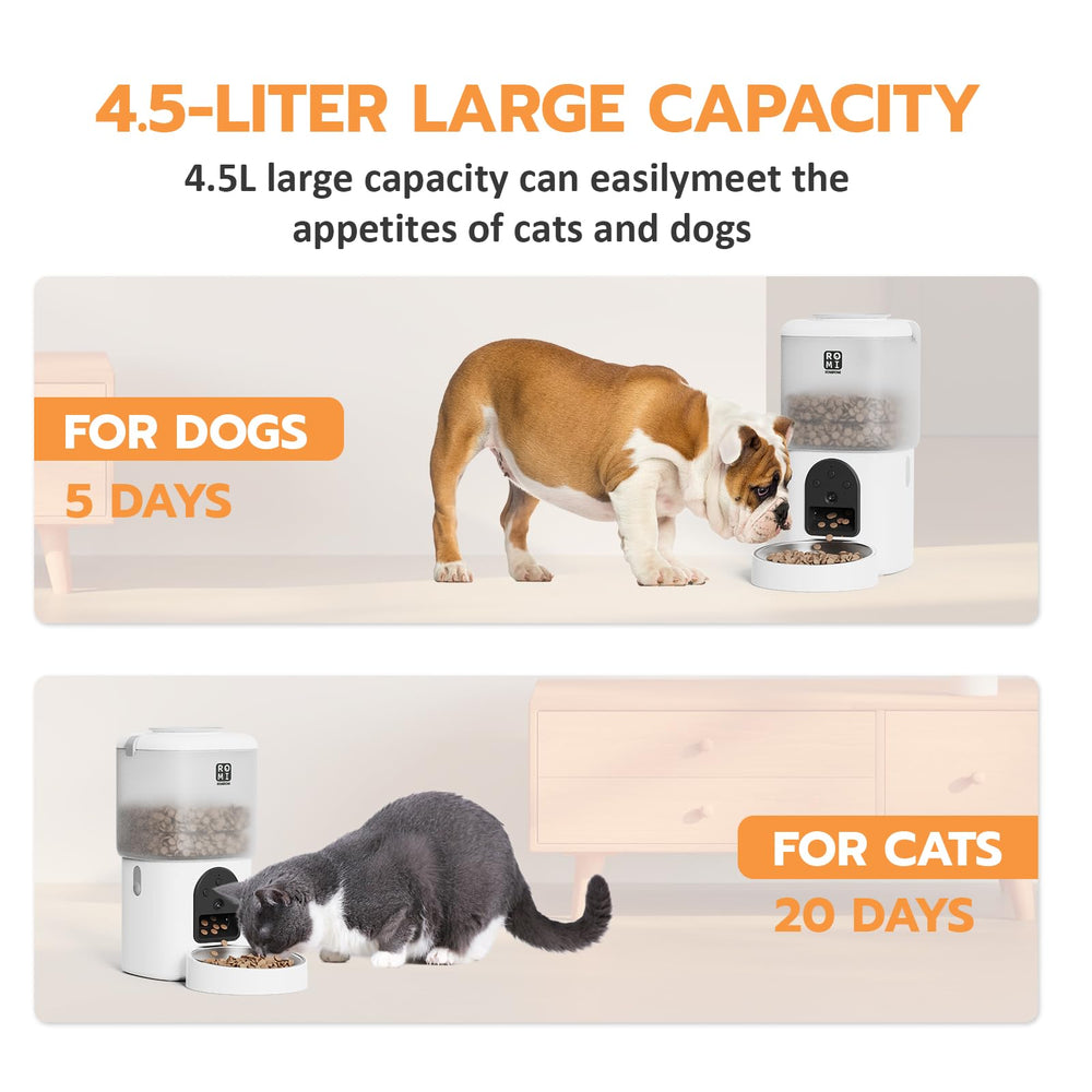 Romiromi night vision monitoring: clear low-light pet visibility.