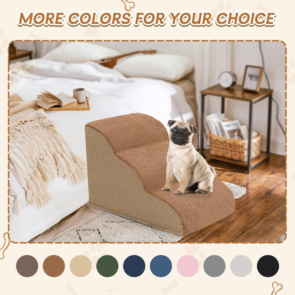 ROMROL dog stairs includes pet hair roller for quick cleanup