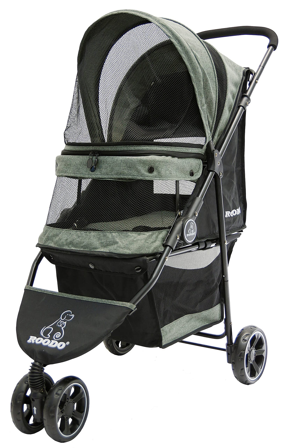 ROODO 3-Wheel Stroller front view for smooth, comfortable pet outings.