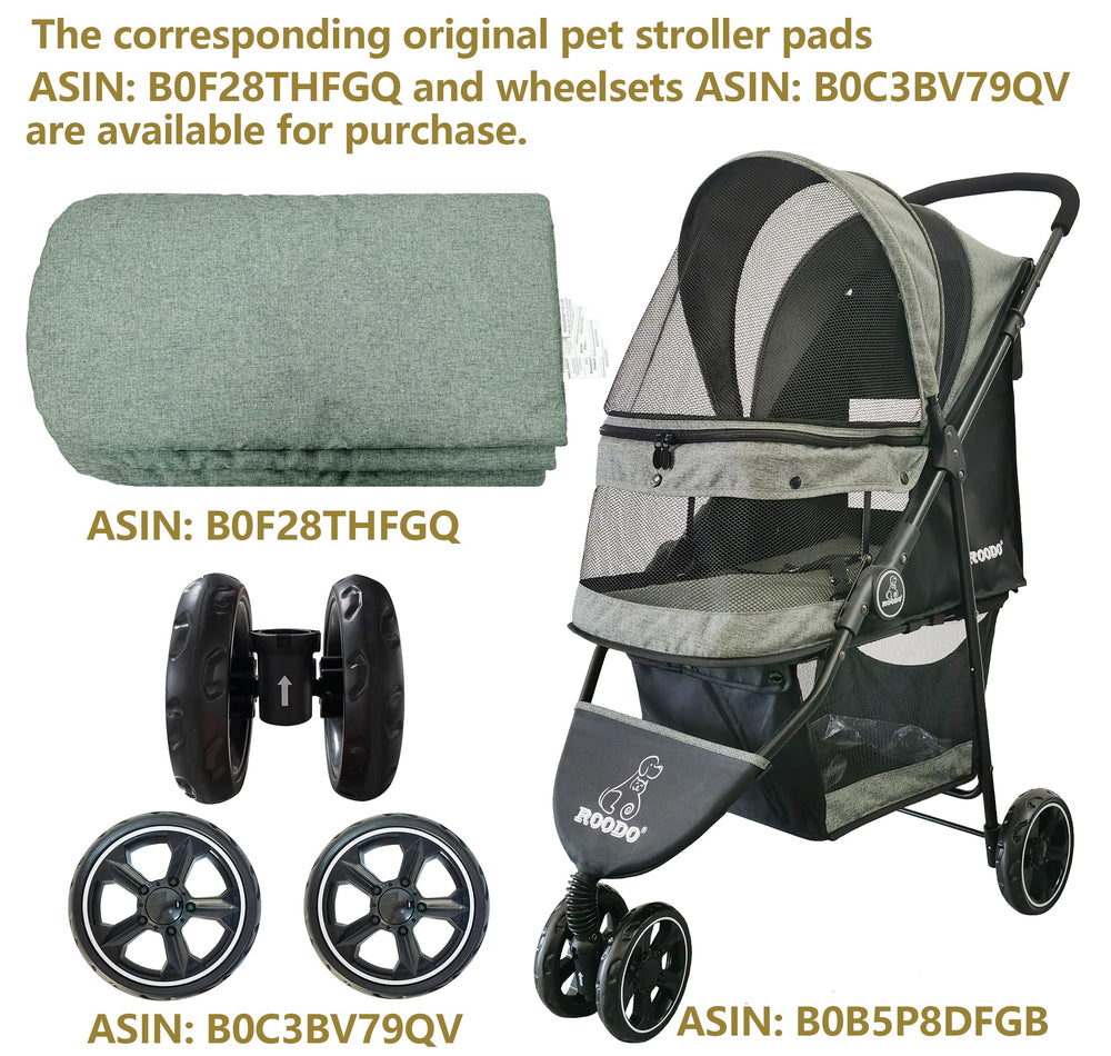 ROODO 3-Wheel Stroller front wheel quick-release assembly for effortless setup.
