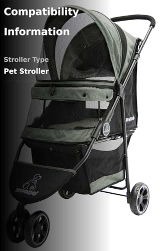 ROODO 3-Wheel Stroller rear view showcasing sturdy safety features.