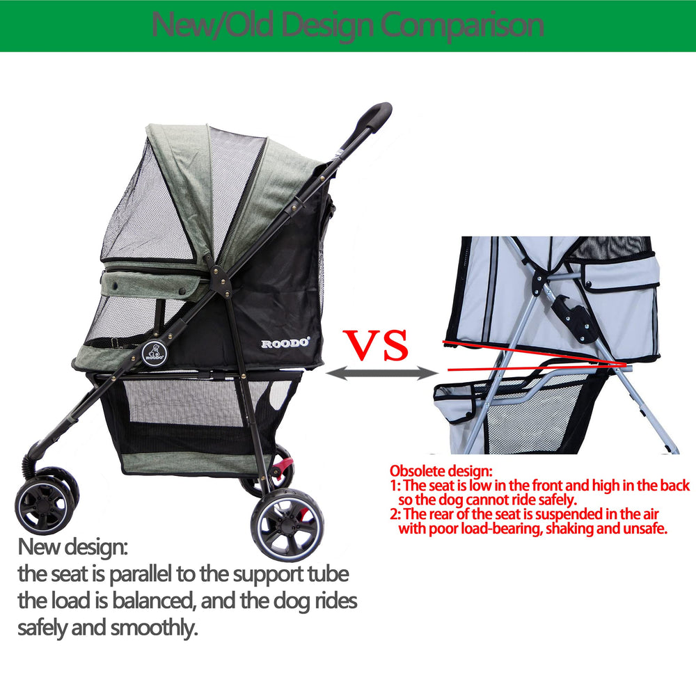 ROODO 3-Wheel Stroller storage basket for on-the-go essentials.