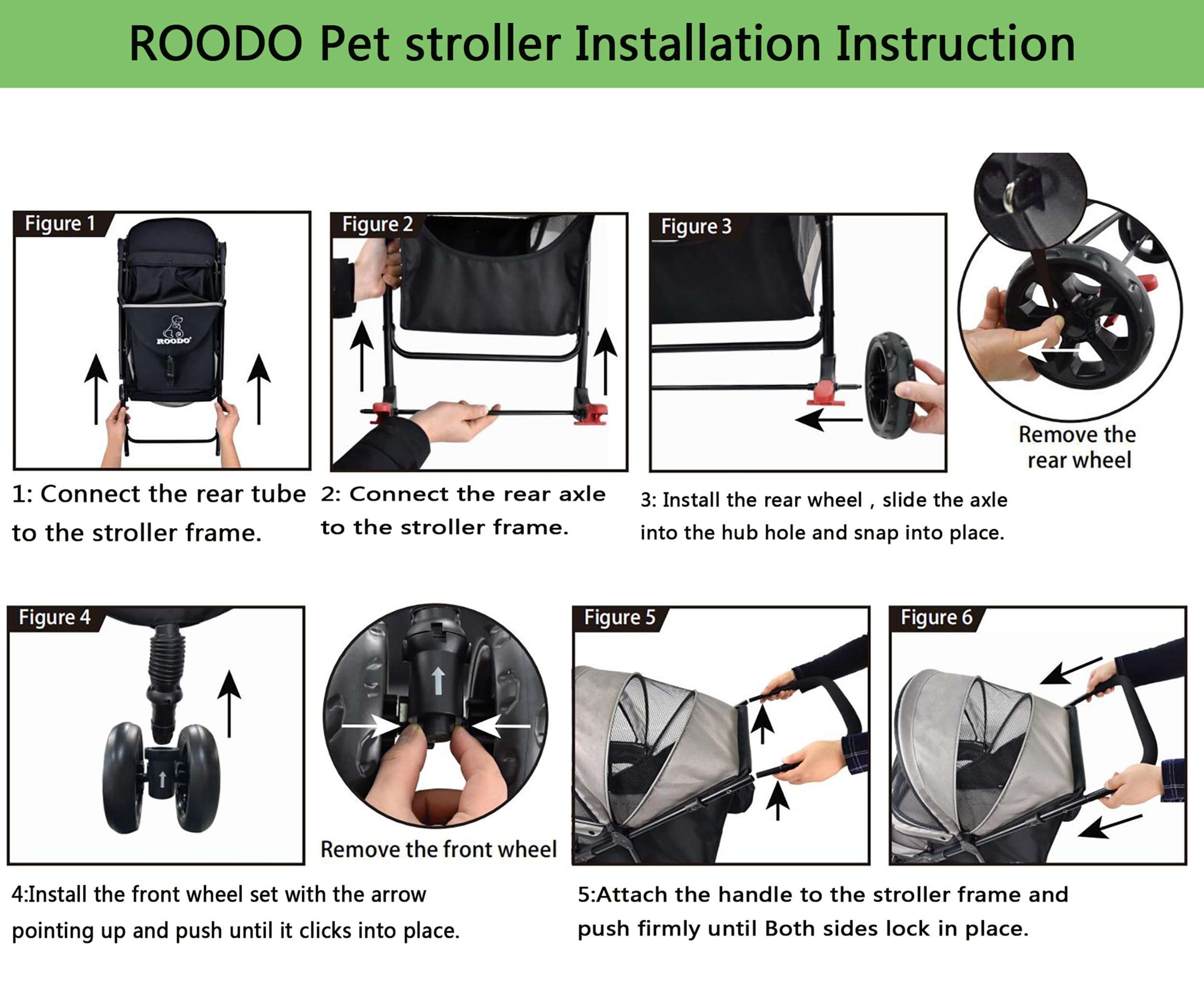 ROODO 3-wheel stroller top view highlights roomy pet rest area.