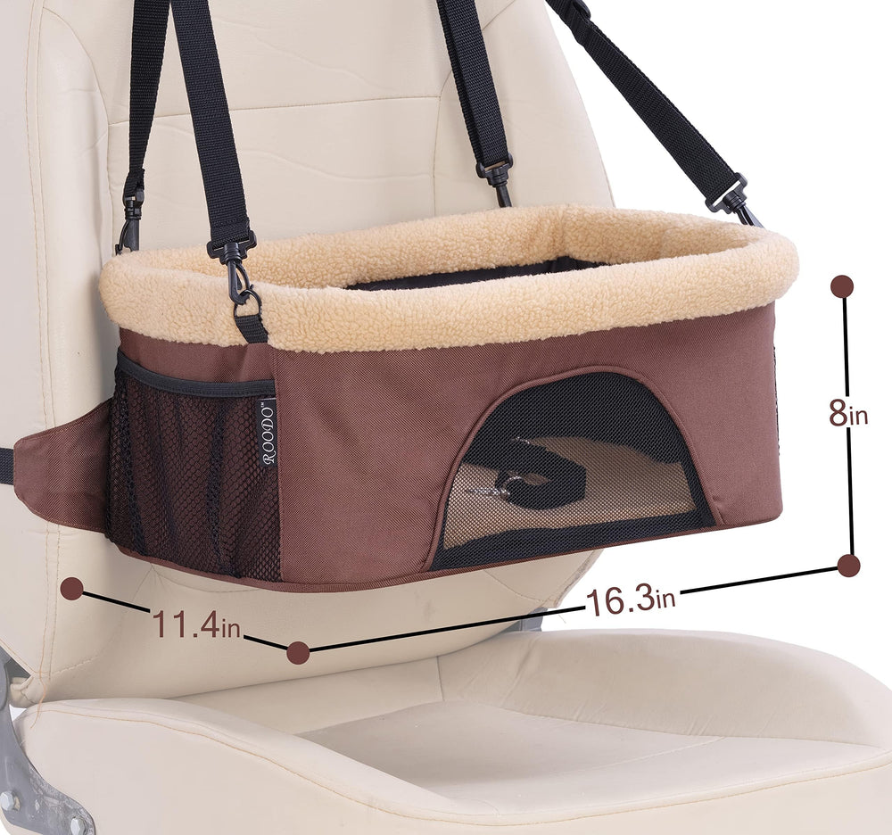 ROODO Deluxe Booster Seat elevated view helps pets see outside during drives