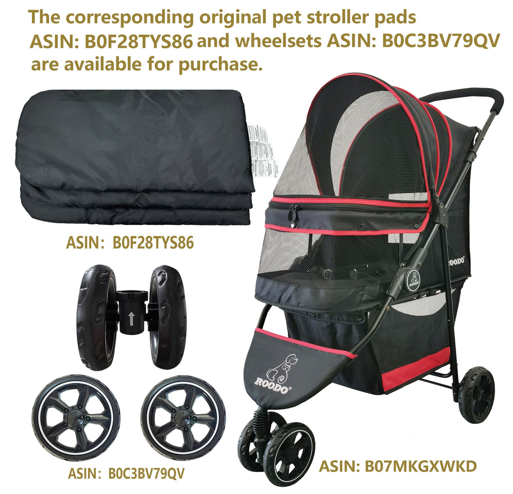 ROODO Escort 3-Wheel Stroller portable-travel ready for quick trips with pets.