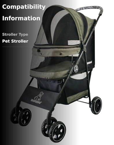 ROODO Escort 4Wheel Pet Stroller cockpit-size space supports small pets on adventures.