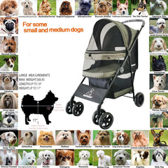 ROODO Escort 4Wheel Pet Stroller folded-compact view shows storage-ready design.