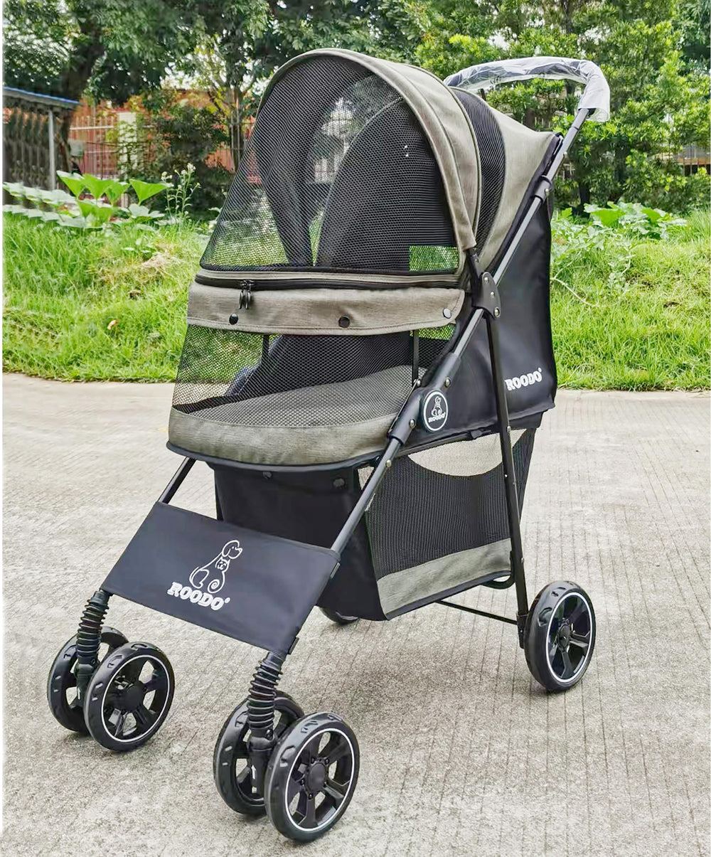 ROODO Escort 4Wheel Pet Stroller weight-specs show lightweight portability.