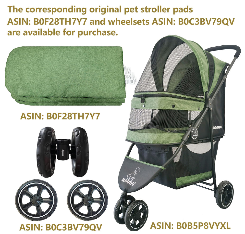 ROODO pet stroller used during outdoor walks for daily adventures.