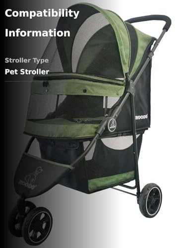 ROODO pet stroller storage basket enables easy gear access during walks.