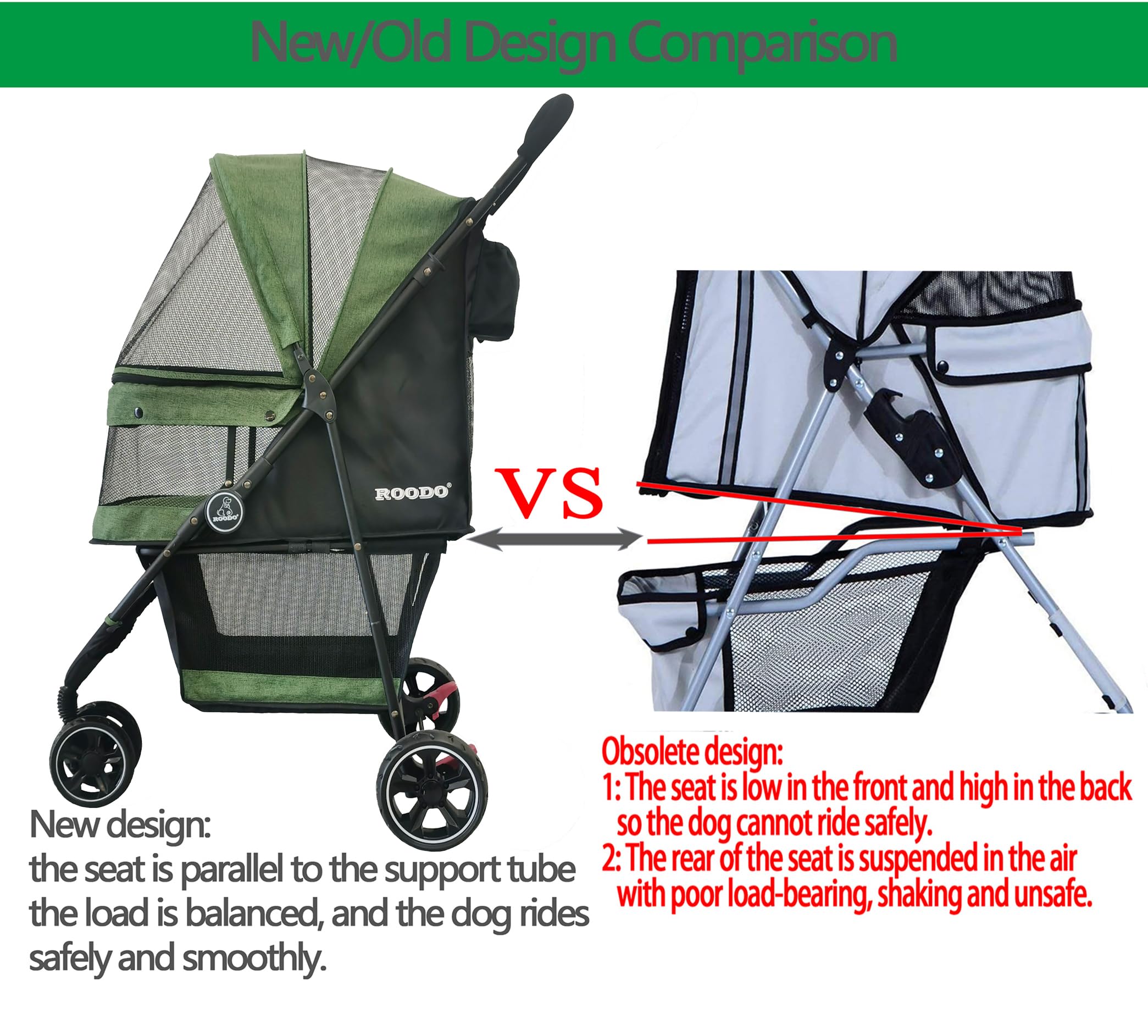 ROODO rear-wheel quick-disassembly supports easy folding after outdoor strolls.