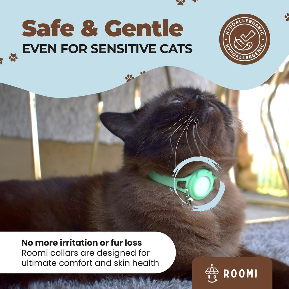 ROOMI tear-resistant cat collar is built to handle playful daily wear.