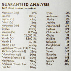 Rooster Booster Poultry Cell label closeup demonstrates easy daily poultry nutrition support.