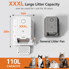 Rootling 28in extra-large cat litter pan offering ample space for multi-pet households.