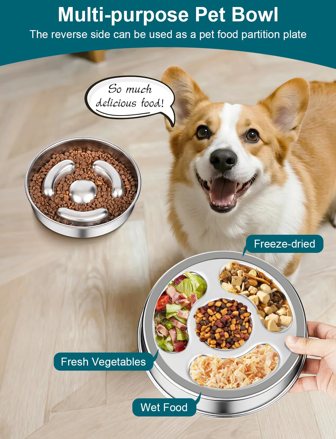 RooXchowla slow feeder bowl holds up to 4 cups of food