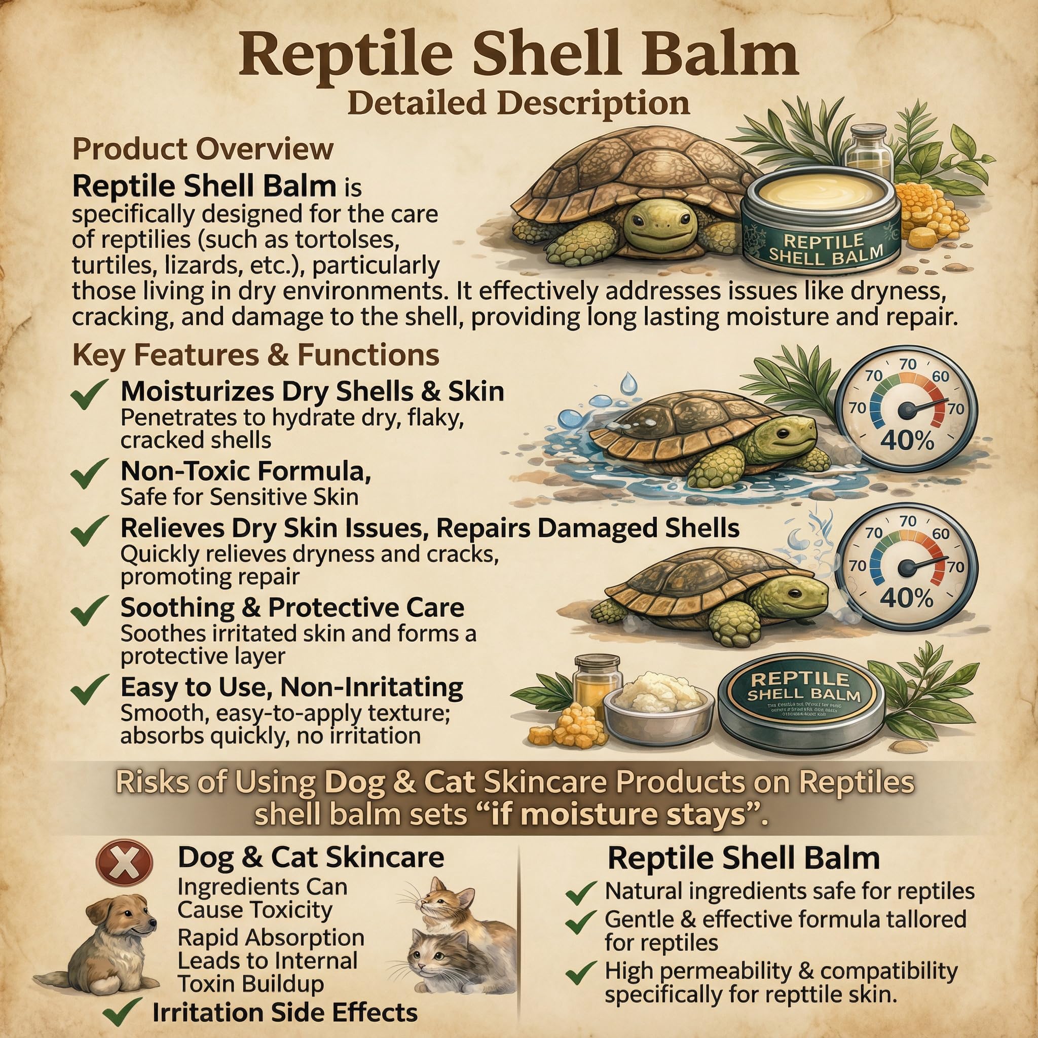 ropto Reptile Shell Balm shell closeup shows moisture restoration