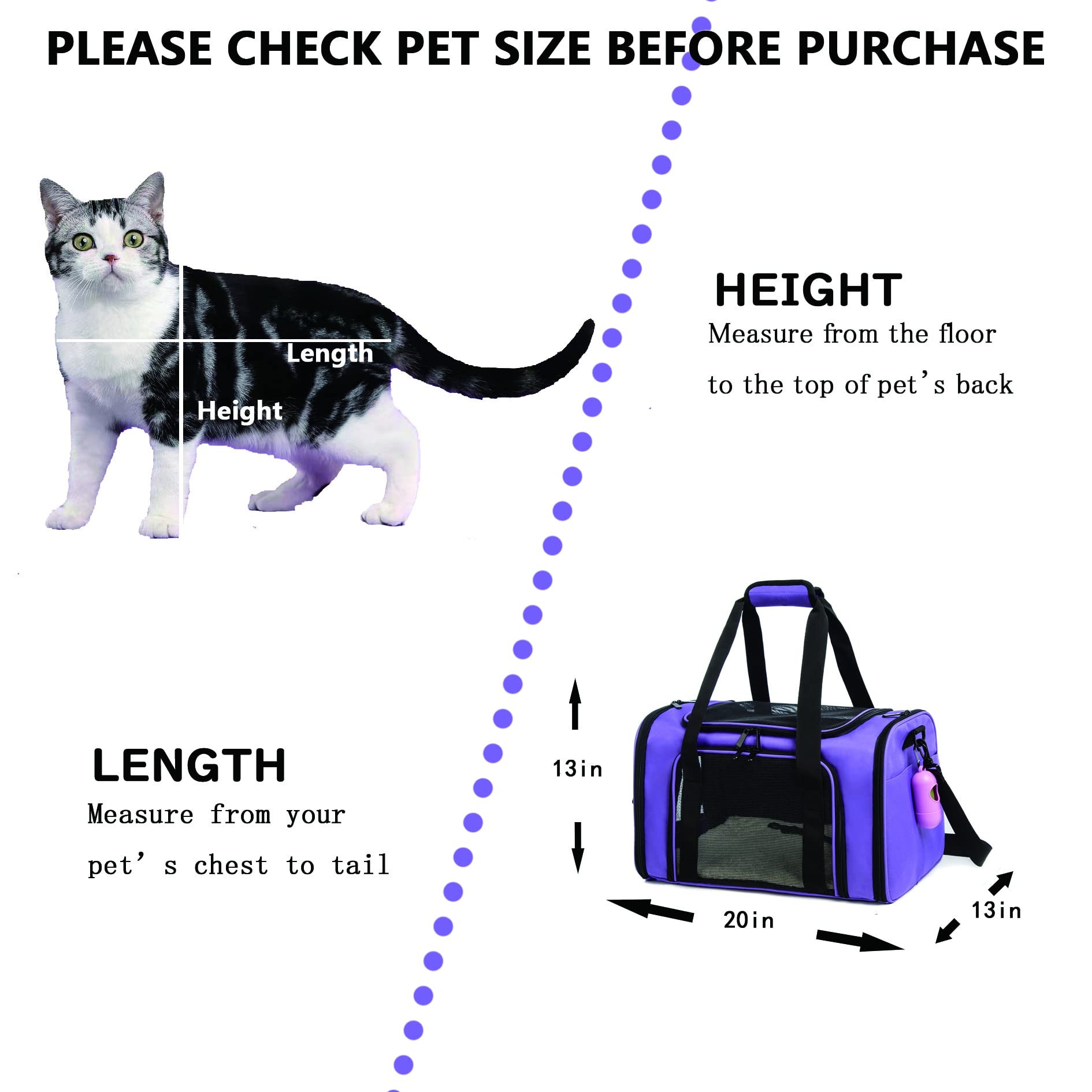 ROSEBB cat carrier purple folded for compact storage after a day out.