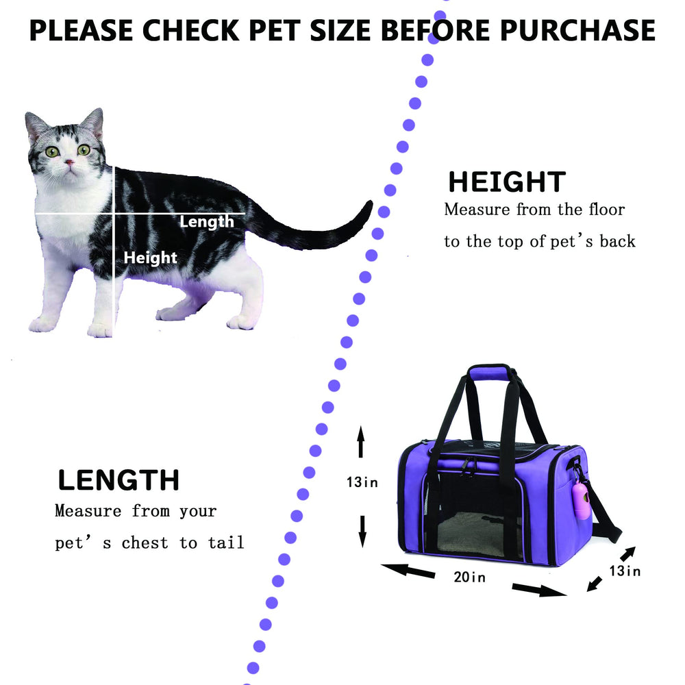 ROSEBB cat carrier purple folded for compact storage after a day out.