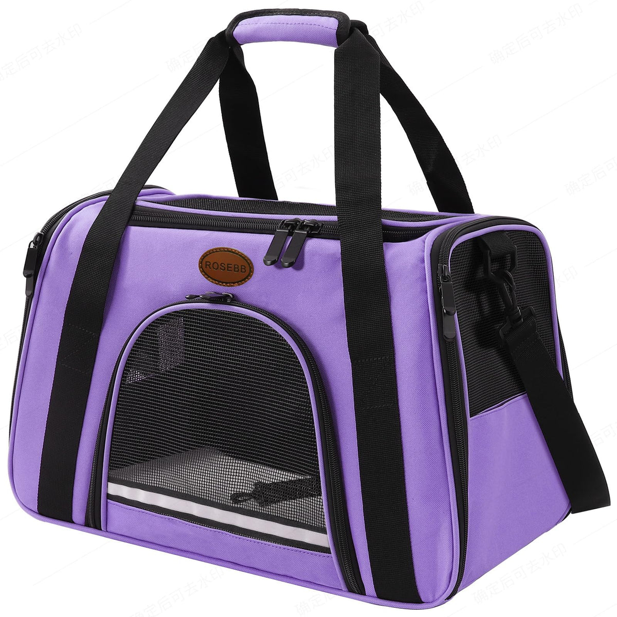 ROSEBB cat carrier soft-sided purple large for safe airline travel with pets.