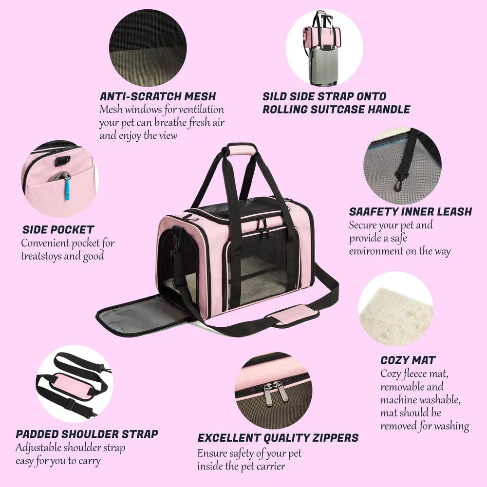 ROSEBB foldable travel carrier folds flat for easy storage