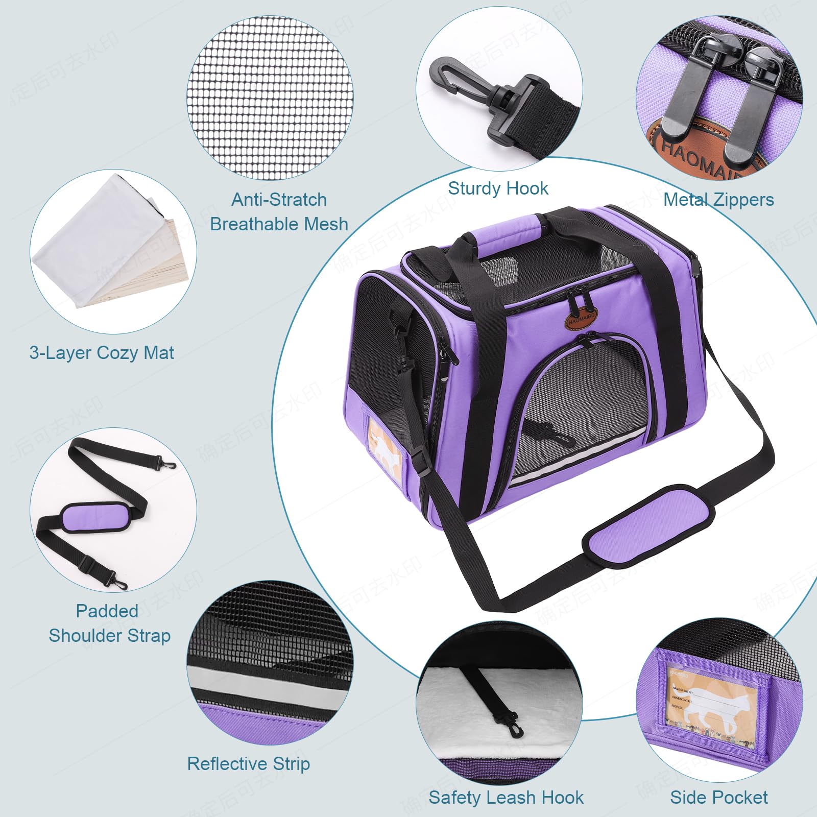 ROSEBB pet carrier collapsible design for easy storage at home.