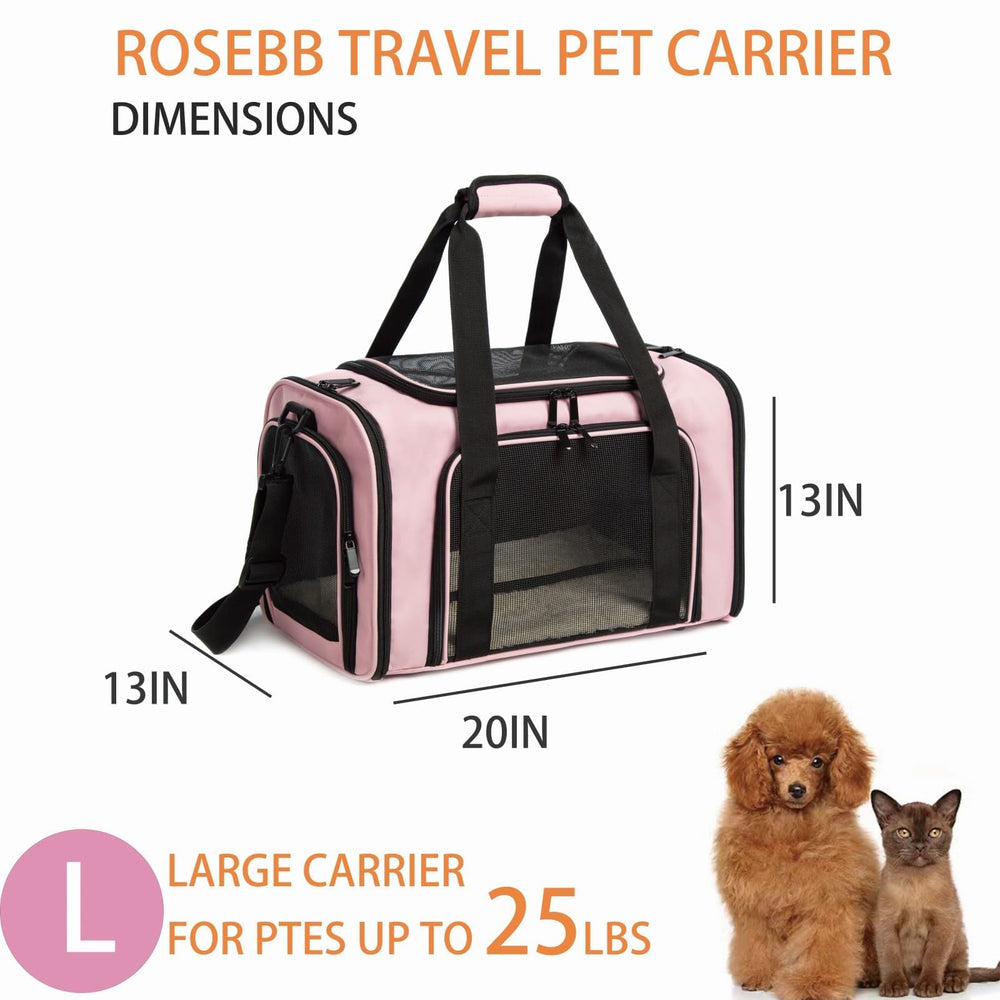 ROSEBB cat carrier adjustable strap and seatbelt compatibility for safer trips