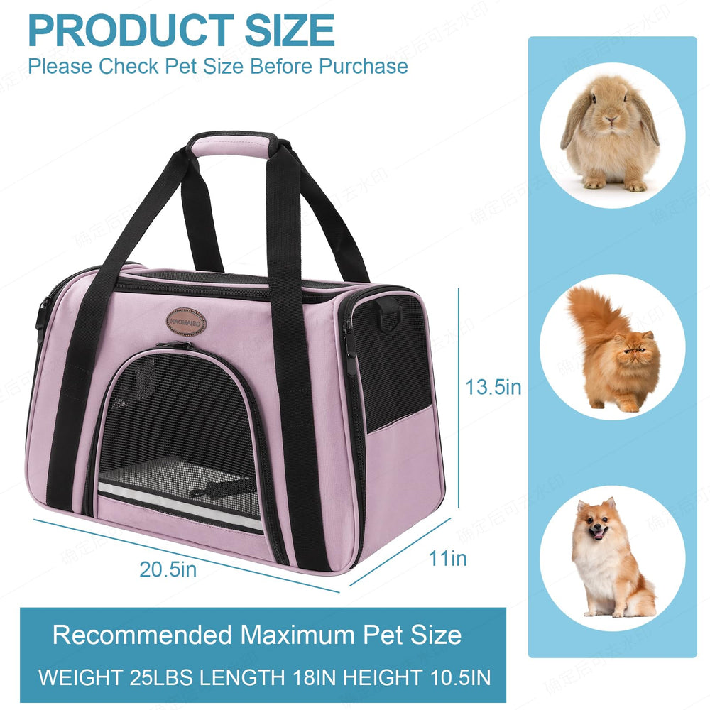 ROSEBB cat carrier durable polyester with four-side mesh for visibility.