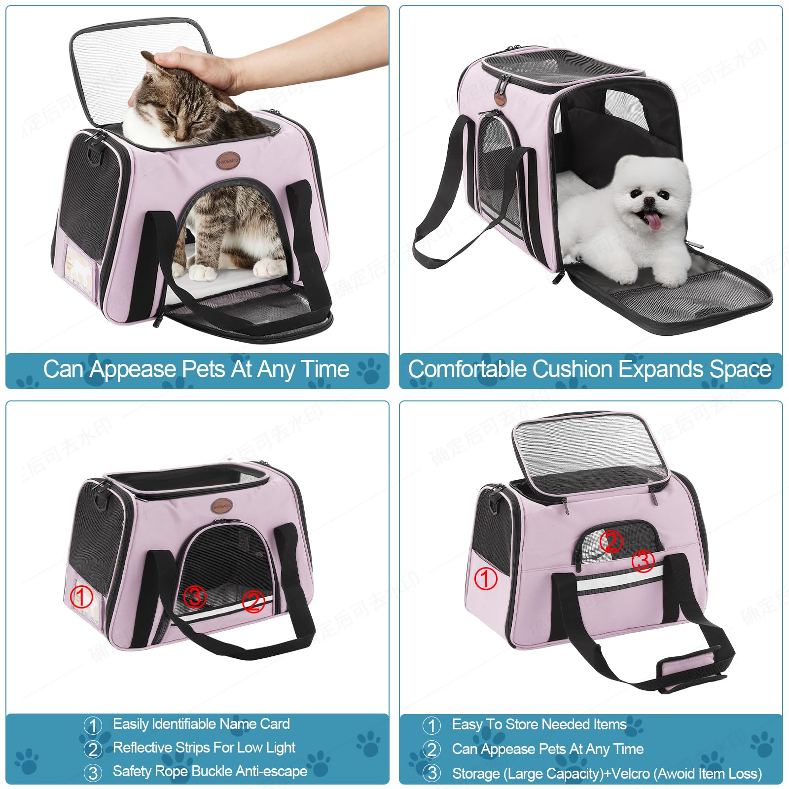 ROSEBB pet carrier collapsible transport folded for compact storage.