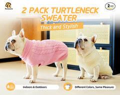 Roseelk dog sweater beige model wearing comfy winter walks