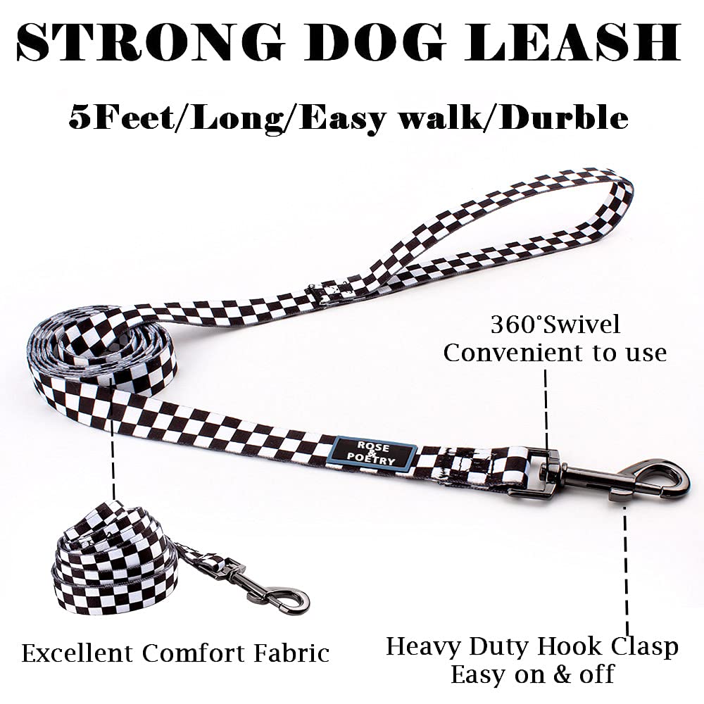 Roses&Poetry dog collar with reflective tape boosts night-time visibility.
