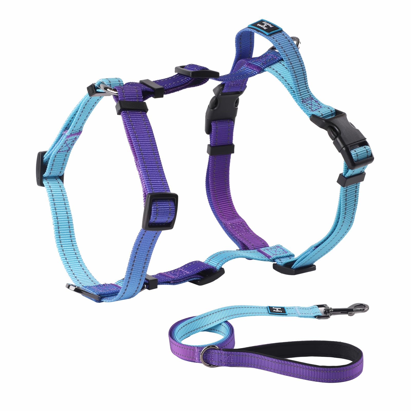 Roses&Poetry puppy harness back-attachment for secure daily walks.