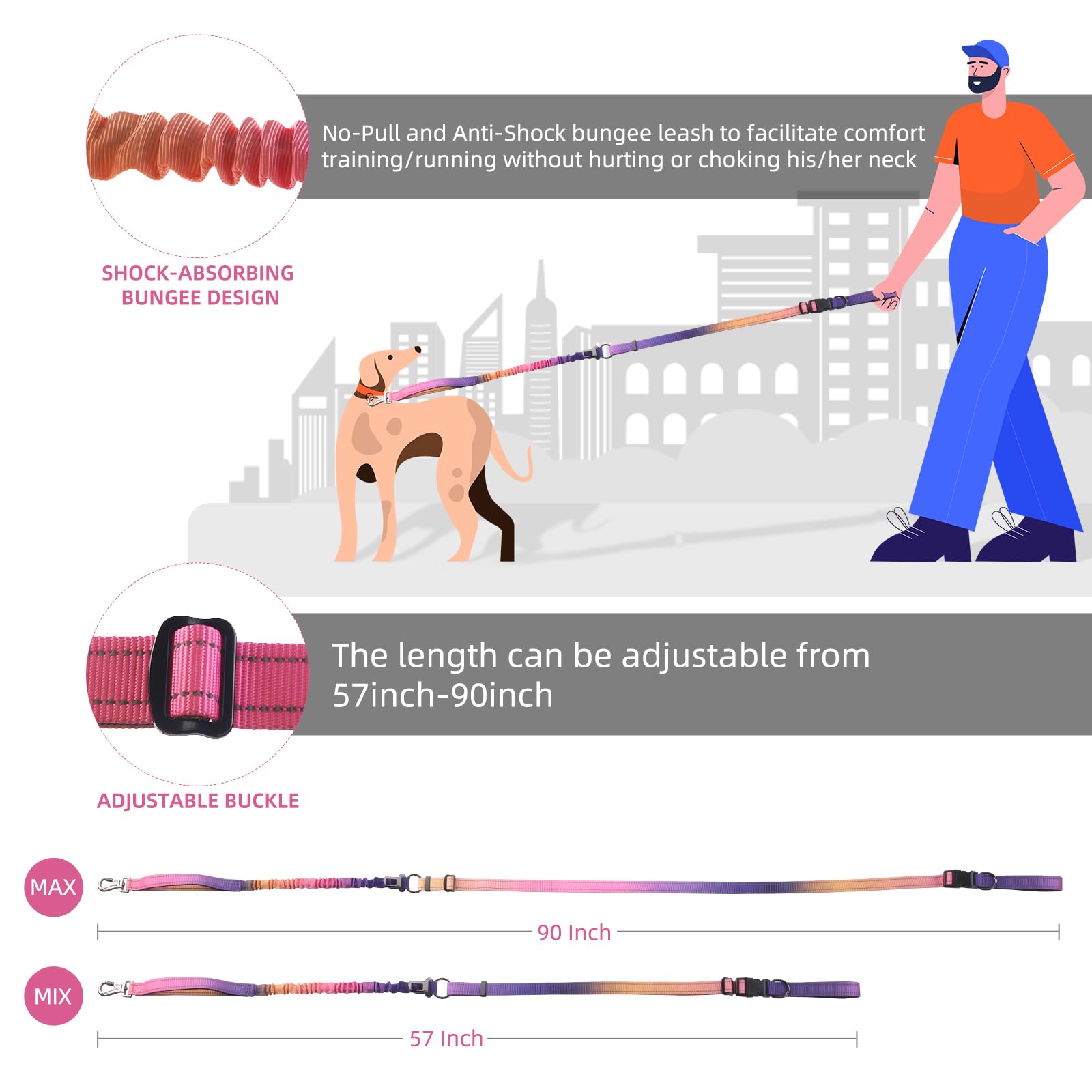 Rosespoetry heavy-duty nylon leash designed to endure large dogs’ pulling.