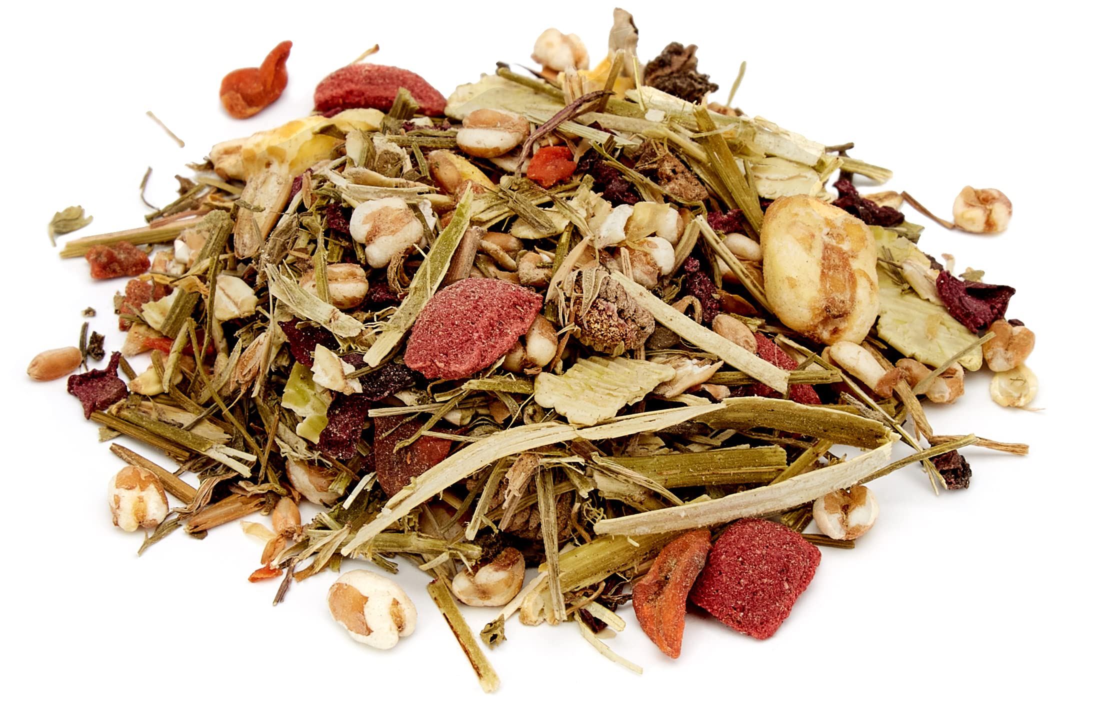 Rosewood Naturals Herb Plus close-up of herbs, oats, and grains