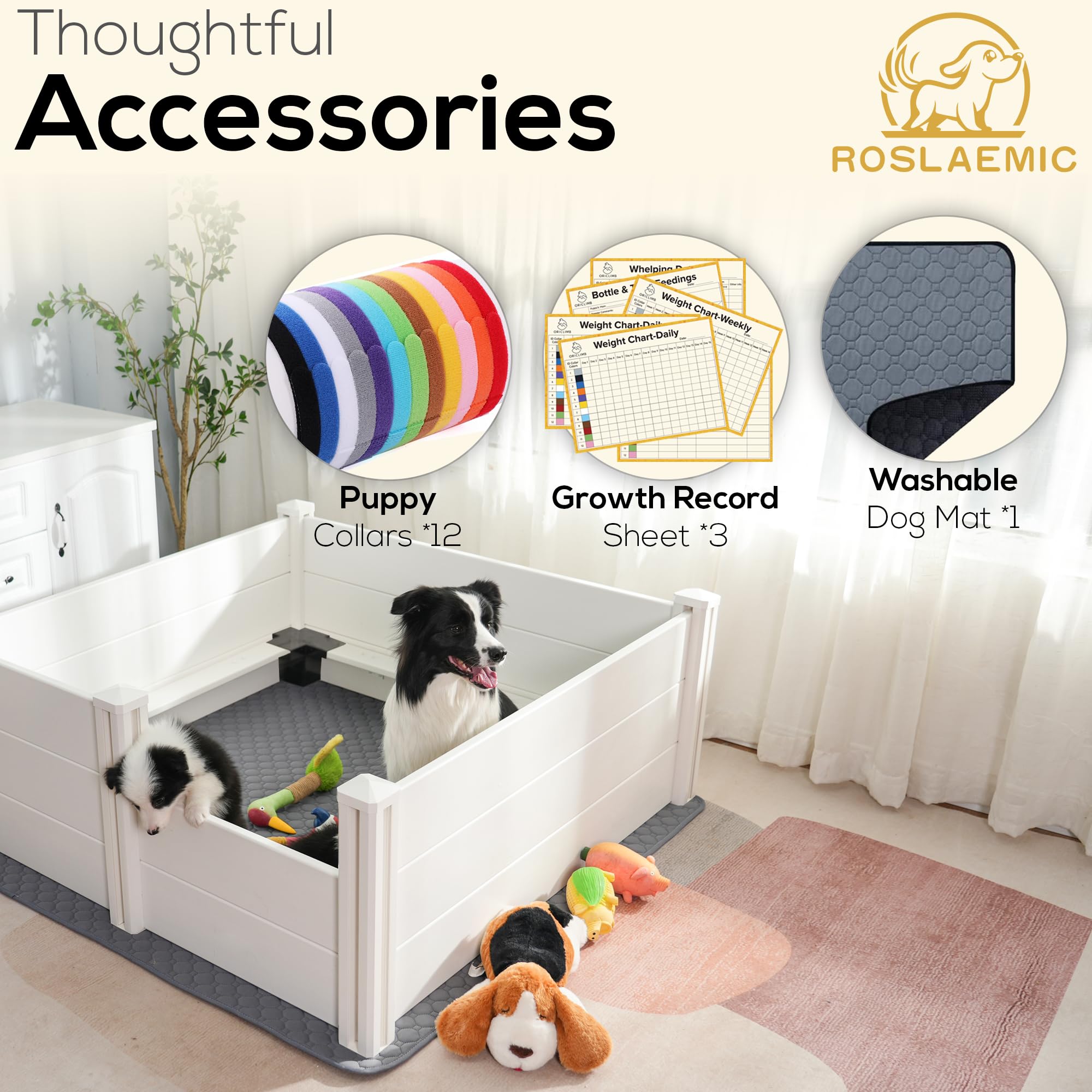 Roslaemic whelping box easy-clean surface supports quick hygiene