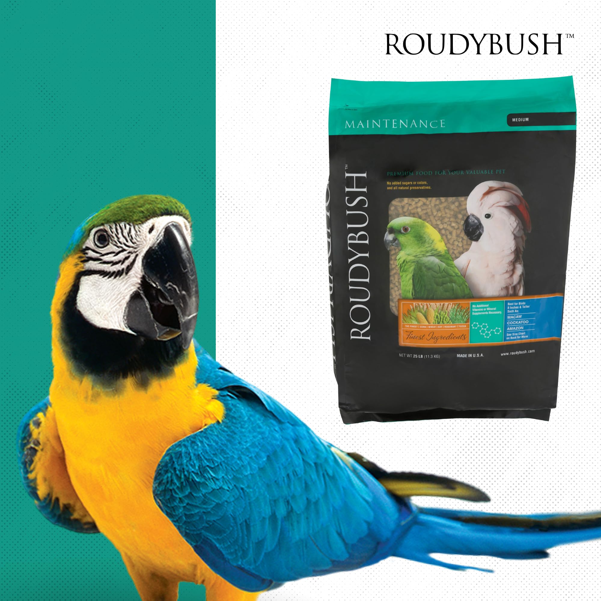Roudybush branding and 1985 expertise on packaging