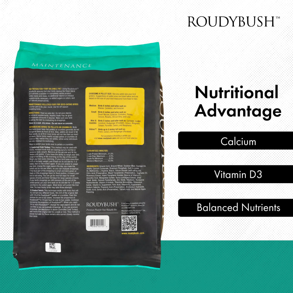 RoudyBush Daily Maintenance Bird Food birds eating a pellet-based meal