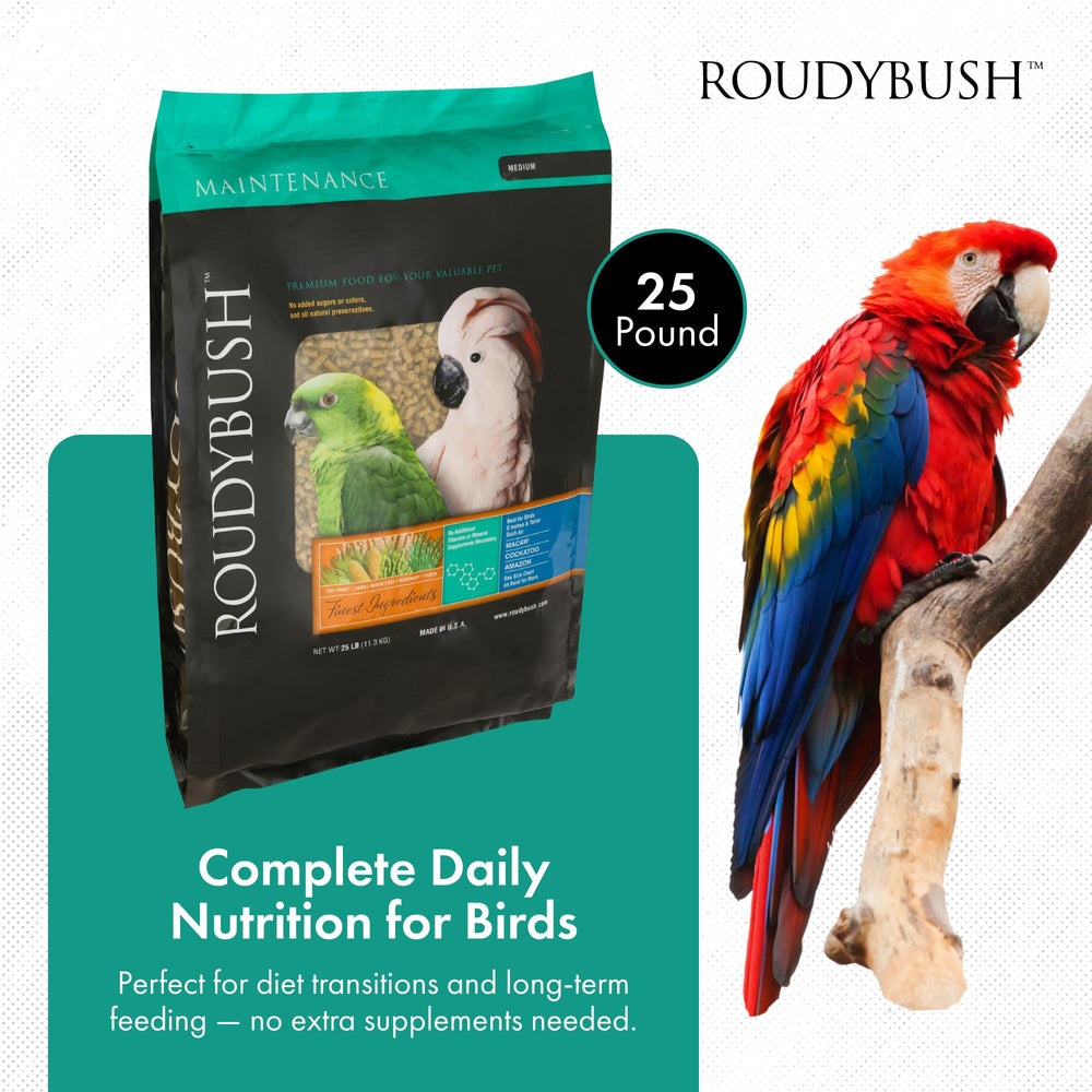 Roudybush 25lb bag front view for simple feeding