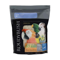 Roudybush Low Fat Bird Food pellets in a bowl for adult birds