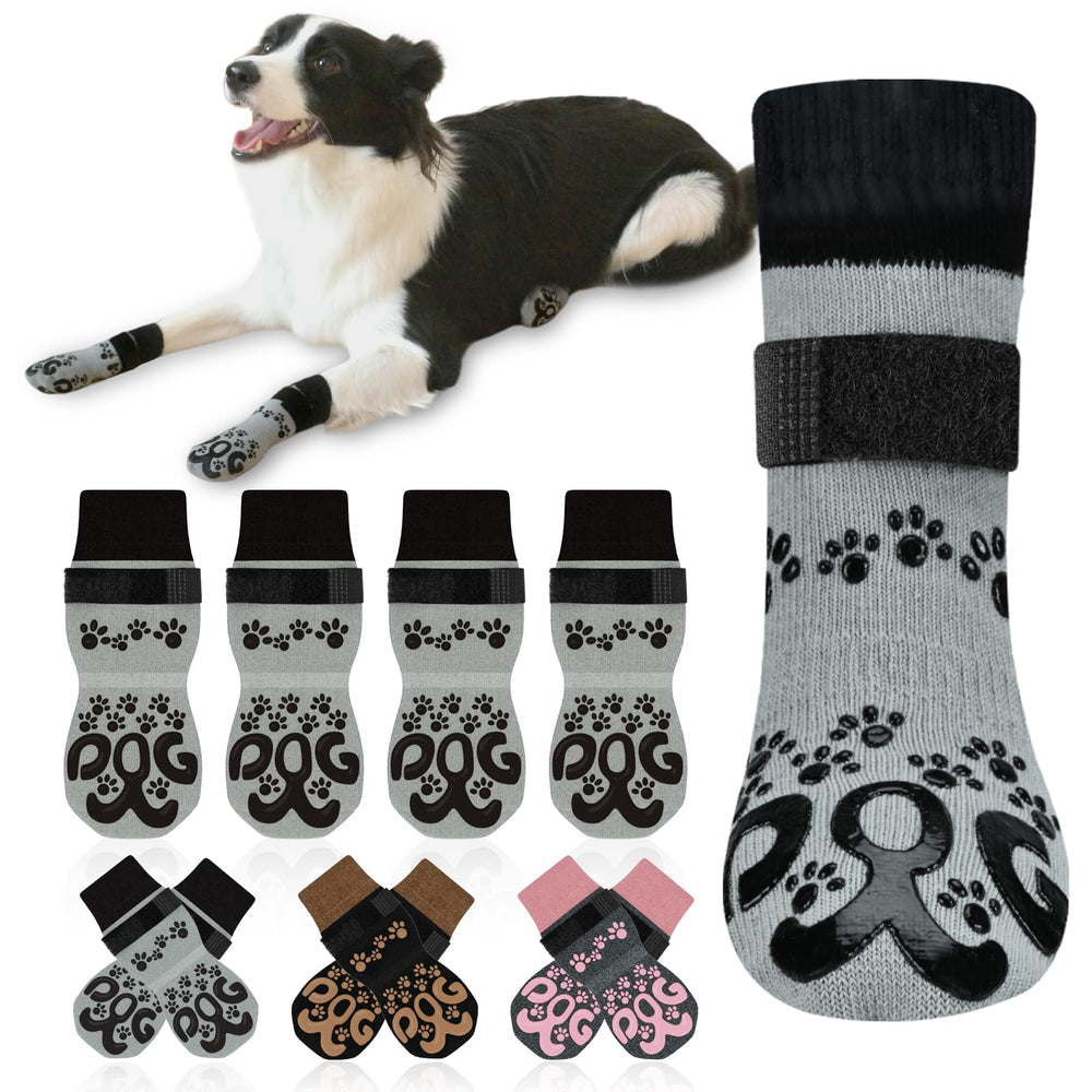 ROUWINNE anti-slip dog socks elastic band close-up for secure fit and comfort.
