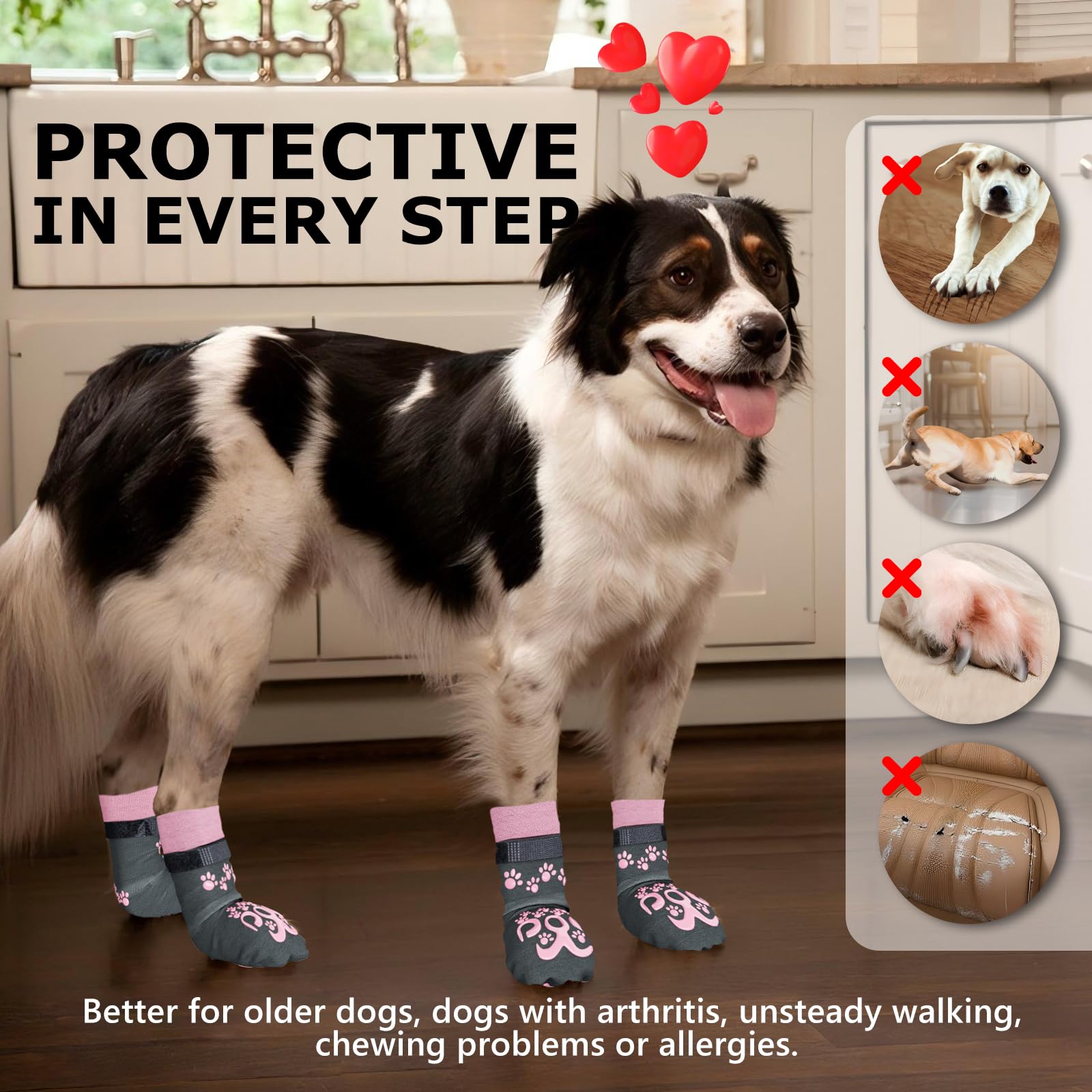 ROUWINNE paw-protection reduces irritation and prevents floor scratches