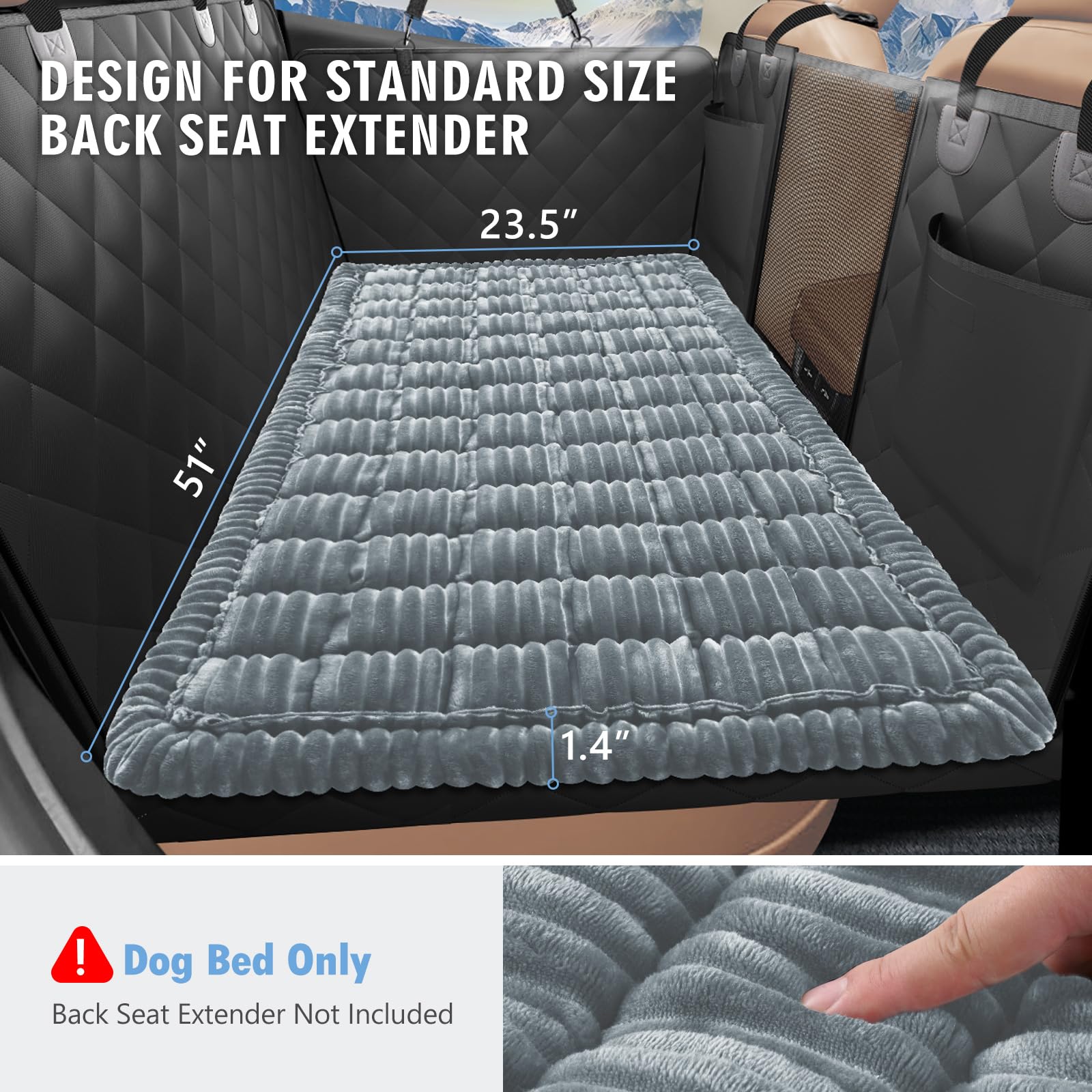 ROUWINNE backseat dog bed compact-storage rolls up neatly for easy storage.