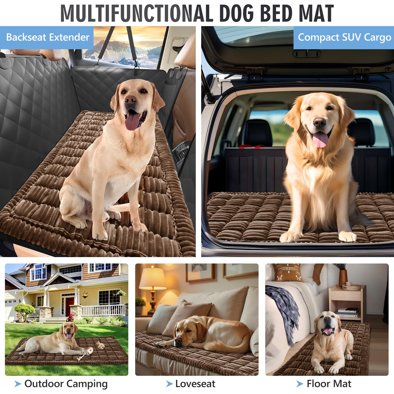 ROUWINNE backseat dog bed provides multi-use coverage for car, home, or travel