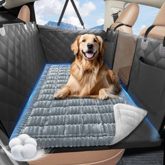 ROUWINNE backseat dog bed non-slip bottom keeps pets secure on the road.